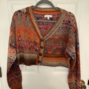 Colorful Knit Button-Up Cardigan